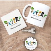 Resim Peyzaj Mimarı Hediye Seti Kupa Bardak+Altlık+Anahtarlık 
