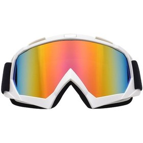 Resim Chelsea 05 Off-Road Lokomotif Motosiklet Kask Gözlükleri Beyaz - Turuncu 