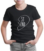 Resim Best Friends Kalp 1/2 - 2 Siyah Çocuk Tshirt 
