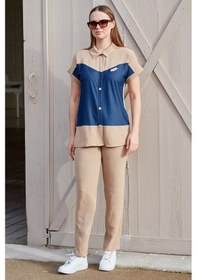 Resim Sementa Denim Görünümlü Çift Renk Takım - Taş 001 