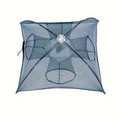 Resim Altıgen Katlanabilir Balık Ağları 4/6/8/10 Delikli, Taşınabilir Polyester (PET) Ağ Küçük Balık, Kerevit ve Yengeç Yakalamak İçin, Av ve Balıkçılık Ekipmanları, Siyah Yeşil 