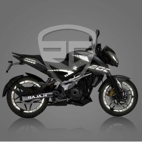 Resim Redline Grafik Bajaj Pulsar 200 Ns Full Sticker Set Custom Reflektif Gümüş Beyaz 