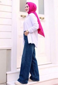 Resim Tesettür Diyarı Kadın Retro Baggy Kot Pantolon- Lacivert 