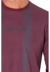Resim Pierre Cardin 6105 Erkek Uzun Kollu Bisiklet Yaka Pijama Takımı-bordo Bordo 