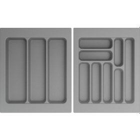 Resim Çekmece Içi Kaşıklık Ve Kepçelik Düzenleyici 2'li Takım 42x49 Cm 38x40 Cm Kadar Kesilebilir Grı 