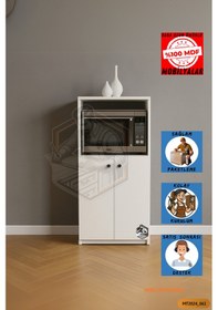 Resim Tamamı Mdf Mini Fırın Dolabı 2 Kapaklı Çok Amaçlı Mutfak Dolabı 