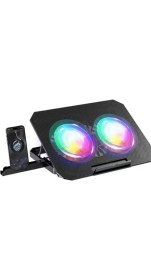 Resim Notebook Soğutucu Stand Rgb Aydınlatmalı Iki Fanlı Laptop Altlığı Nemere 