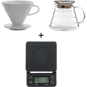 Resim Kahvehanem Barista Drip Filter Coffee Plus Set (Dripper+Coffee Server+Timer Scale) 