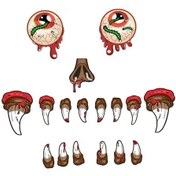Resim Kahverengi Pvc Halloween Korku Göz Dişli Dekoratif Sticker - Araba Bagajı Garaj Duvar Penceresi Süs - Dayanıklı Su Geçirmez Güneş Direnci 
