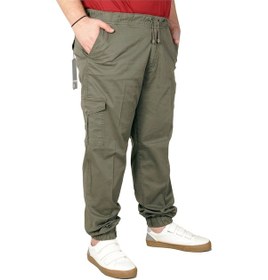 Resim Mode Xl Büyük Beden Erkek Keten Kargo Jogger Valencia 21911 Haki 001 