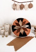 Resim Ottoman Pouffe İskandinav El Yapımı Hakiki Kuzu Derisi Bohem Bahçe Balkon Bungalov Puf Minder 60x30cm(DOLGUSUZ) 