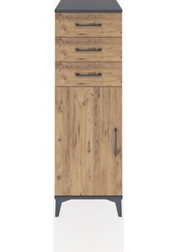 Resim Hyperion Dolap 3 Çekmeceli Tek Kapaklı 44x44x134 Antrasit-çam Antrasit 