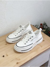 Resim Guja 25Y389 SİMLİ BAĞCIKLI TAŞLI 5CM KALIN TABAN SNEAKER SPOR AYAKKABI KADIN 