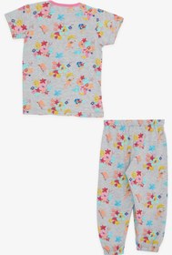 Resim Breeze Kız Bebek Kısa Kollu Pijama Takımı Safari Temalı 9 Ay-3 Yaş, Gri Melanj 