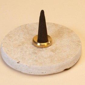 Resim Travertine Conical Incense Burner 