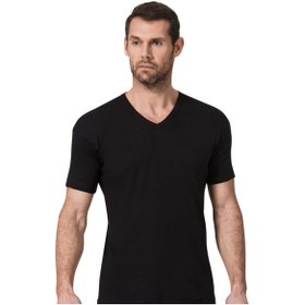 Resim Namaldı Erkek Ribana V Yaka Yarım Kollu Atlet 3'Lü Paket - 131 