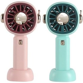 Resim Adet El Tipi Standlı Vantilatör, Cep Vantilatörü Bir Mavi+bir Pembe 