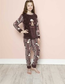 Resim sharin Çocuk Desenli Kışlık Polar Welsoft Pijama Takımı 9K-20294 