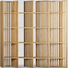 Resim Ma Kitaplık/Raf/Paravan – Masif Ahşap Meşe, Naturel 