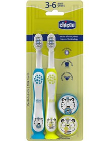 Resim Chicco 2'Li Diş Fırçası 3-6 Yaş - Mavi - Mavi-Yeşil / Standart 