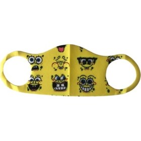 Resim 4a Medical Sünger Bob Baskılı Yıkanabilir Nano Çocuk Maskesi 3 Adet 