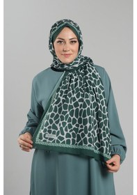 Resim Zümrüt Desenli Şal Kesik Elyaf Dijital Baskılı Pamuksu Leopar 202116 37 Zümrüt 