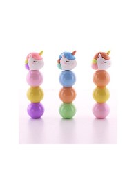 Resim Bitontoptan-3 Adet 9 Kalemli Unicorn Tasarımlı Fosforlu Kalem Set Sarı 