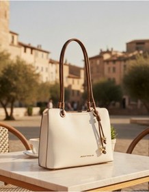 Resim Just Polo Özel Tasarım Premium Kadın El Çantası - Elit Zarif Ve Şehirli Stil Shopper Beyaz 