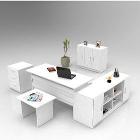 Resim L'occi Concept Diego ABCEF Ofis Büro Masa Takımı Beyaz 