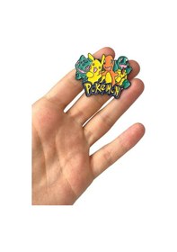 Resim Pokemon Pikaçu Çizgi Film Figürlü Hediyelik Rozet Çok Renkli 