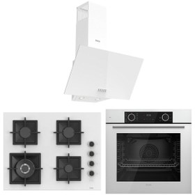 Resim Ferre Fryart Sc serisi Wok'lu Beyaz 3'lü Ankastre Set ( xe63cb-sc406-d087 ) 