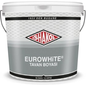 Resim İshakol Eurowhite Mika Katkılı Tam Mat Tavan Boyası Beyaz - 10 kg 