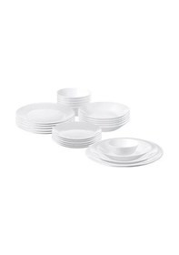 Resim Ikea 24 Parça Oftast Yemek Takımı Meridyendukkan Beyaz Renk Modern Klasik Set Temperli Cam, 