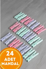 Resim WAPPA Çamaşır Mandalı 24 Adet Mandal Plastik Çamaşır Mandalı 