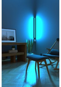 Resim KUMANDALI Köşe Rgb Led Abajur Aplik Gece Lambası Siyah 