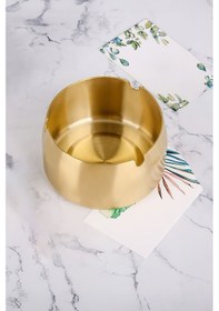 Resim 25 Adet Çelik Gold 8 Cm Kafe Restaurant Lokanta Yuvarlak Kül Tablası Küllük 