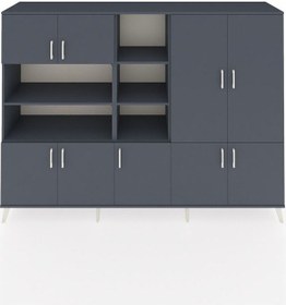 Resim Hyperion Dolap 14 Raflı 9 Kapaklı 220x44x163 Antrasit-antrasit Antrasit - Antrasit 