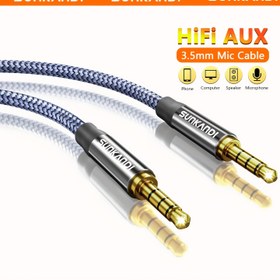 Resim 1 adet SUNKANDI 3.5mm Yüksek Kaliteli Stereo TRRS Jack Kablosu - Örgülü Koruyucu Çok Yüksek Kaliteli AUX Kablosu for ipad, Telefonlar, Tabletler, Araba Ev Stereo, Kulaklıklar ve Hoparlörler, Araba Ses Aksesuarları, Cihaz Bağlantısı, Şık Ses Ekipmanları, Dayanıklı Örgülü Kablolar 