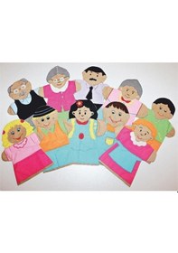 Resim Aile Kukla Seti 10 Lu Kumaş 