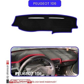 Resim Peugeot 106 Torpido Koruma Halısı Mavi Kenar 