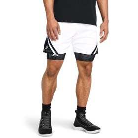 Resim Curry Mesh 4 Erkek Beyaz Basketbol Şort 1384470-100 