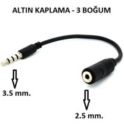 Resim 3.5 MM Erkek to 2.5 MM Dişi Çevirici Dönüştürücü Ses Kablo 
