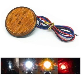 Resim Artfulabode Yuvarlak Sones Sarı Römork Reflektör Motosiklet Lambası Kuyruk Kamyon Kablolu Işığı Gösterge Dc Adet 24-led 2 12-15v Ft Sarı 