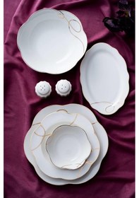 Resim Acar Noemi 6 Kişilik 29 Parça Porselen Yemek Takımı Beyaz 