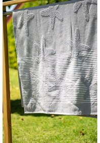 Resim Menderes Home Cotton Collection Bukle Plaj Havlusu Yıldız Gri 