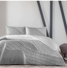 Resim Taç Ranforce Crumbly Tek Kişilik Nevresim Takımı Gri 