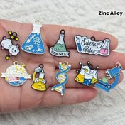 Resim 9'lu Karışık Mikroskop DNA Araştırma Ekipmanı Kolye Takısı, Şerit Bileklik, Küpe ve Müşterek Yapımı İçin Uygun 