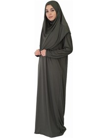 Resim Zehranaz Namaz Elbisesi Koyu Haki Fermuarsız Namaz Elbisesi Koyu Haki 