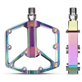 Resim motosergen XBYC 1818 Rainbow Alüminyum Rulmanlı Bisiklet Pedalı Ultra Hafif Freeride Platform Pedal 