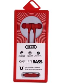 Resim Karler Bass KR-207 Mıknatıslı Kablolu Kulaklık - Kırmızı 